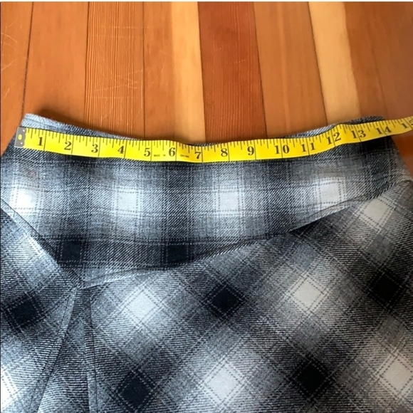 Black and White Tribal Wool Plaid Skirt - Picture 5 of 8
